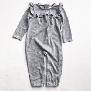 Babygap gray ruffle jumper  EUC 18-24 months